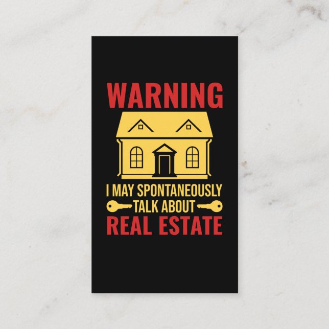 Carte De Visite Agent immobilier Funny Investisseur Humour (Devant)