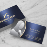 Agent immobilier Gold House Logo Marine Blue Photo