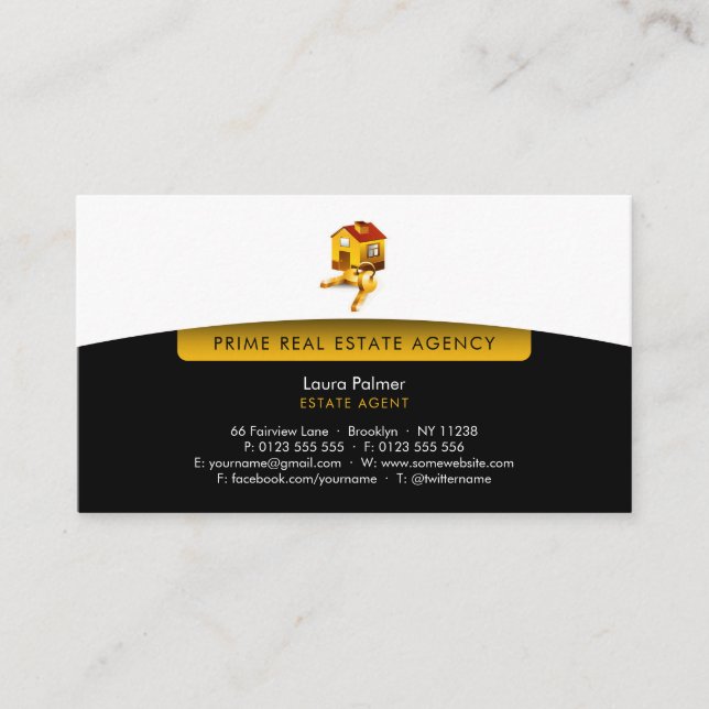 Carte De Visite Agent immobilier | Maison familiale parfaite (Devant)