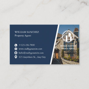 Carte De Visite Agent immobilier minimaliste Navy