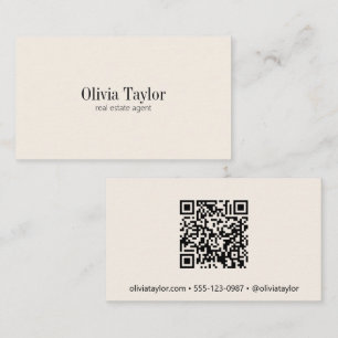Carte De Visite Agent immobilier Moderne Minimaliste Professionnel