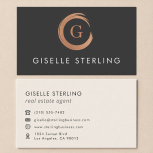 Carte De Visite Agent immobilier moderne minimaliste Rose Gold