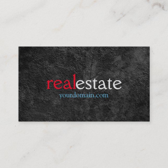 Carte De Visite Agent immobilier Motif gris tendance Rouge bleu (Devant)