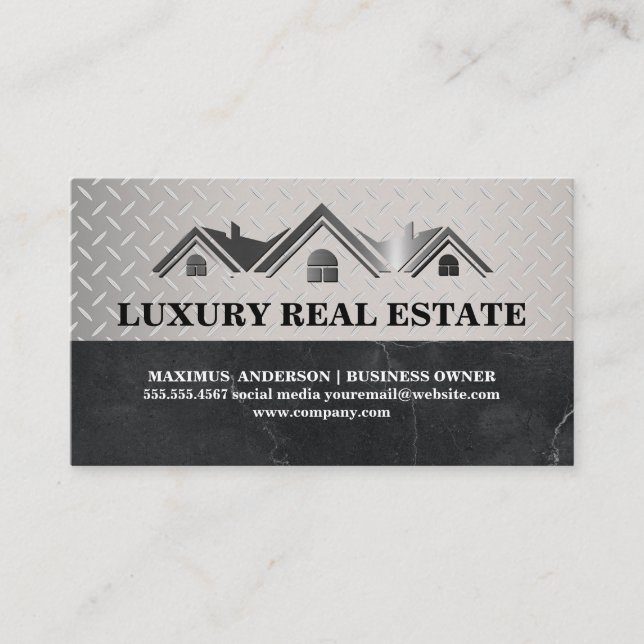 Carte De Visite Agent immobilier | Motif métallique (Devant)