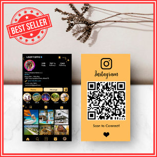 Carte De Visite Agent immobilier Peach Aesthetic Instagram QR