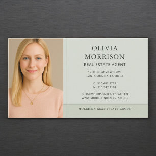 Carte De Visite Agent Immobilier Photo Vert Sauge