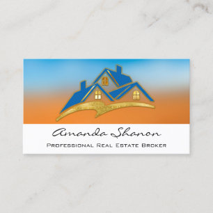Carte De Visite Agent immobilier professionnel Broker Home Logo