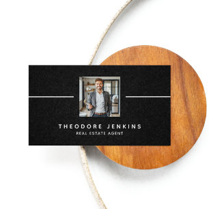 Carte De Visite Agent Immobilier Professionnel Photo Noir & Blanc