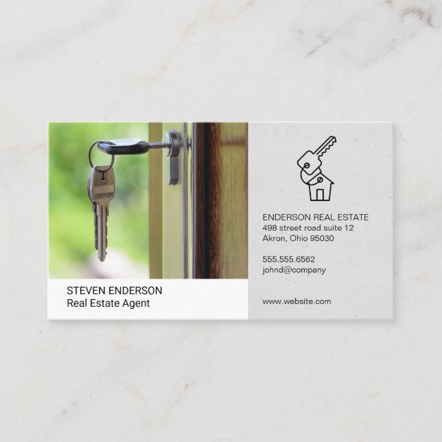Carte De Visite Agent immobilier | Propriétés | Ouverture (Devant)