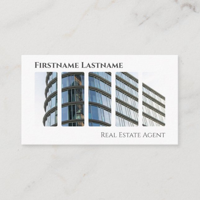 Carte De Visite Agent immobilier QR-Code bâtiments de bureau moder (Devant)