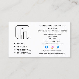 Carte De Visite Agent immobilier Realtor New Home Médias sociaux
