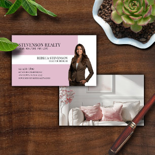 Carte De Visite Agent immobilier rose