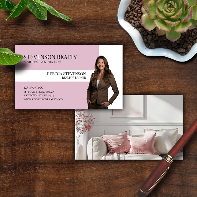 Carte De Visite Agent immobilier rose (Créateur téléchargé)