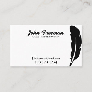 Carte De Visite Agent unique de signature de prêt Noir et Blanc