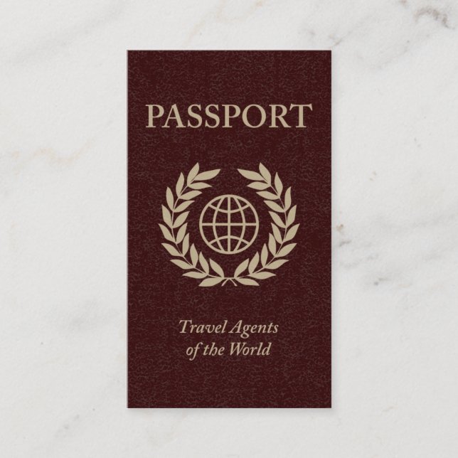 Carte De Visite agents de voyage du monde (Devant)