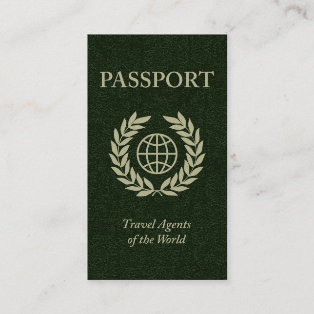 Carte De Visite agents de voyage du passeport du monde (Devant)