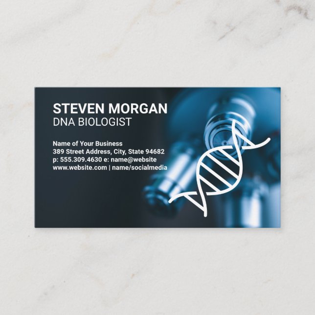 Carte De Visite Agrandissement du microscope | Logo ADN (Devant)