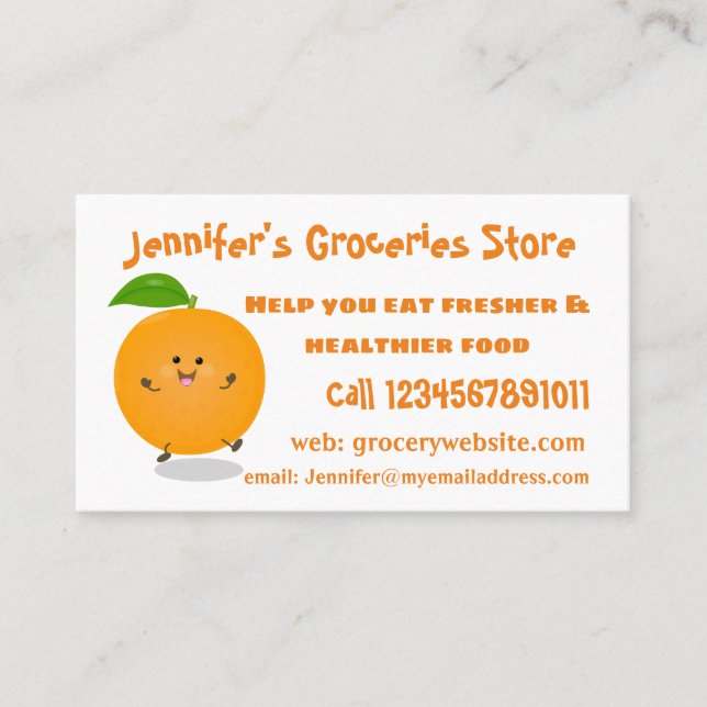 Carte De Visite Agréable agrumes d'orange (Devant)