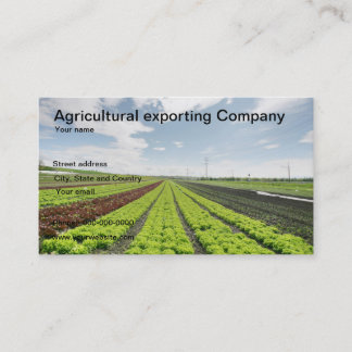 Carte de visite agricole d'entreprise exportatrice