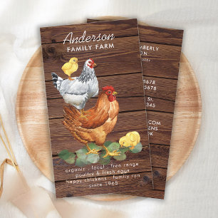 Carte De Visite Agricole Rustique Pays Poules de poulet Ferme OEuf