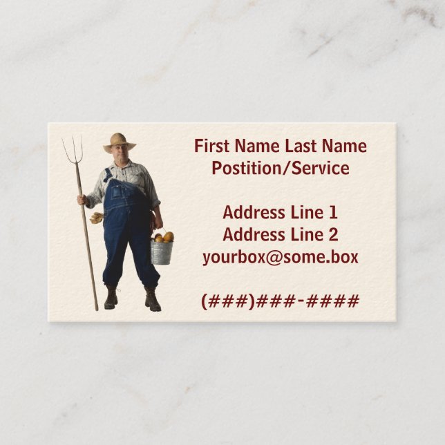Carte De Visite Agriculteur (Devant)