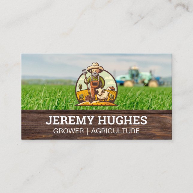 Carte De Visite Agriculteur avec bétail (Devant)