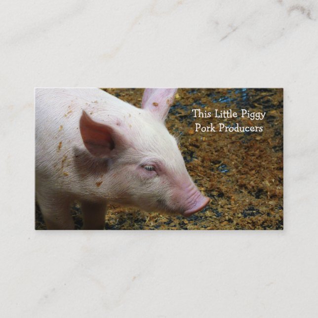 Carte De Visite Agriculteur de porc - photographie mignonne de (Devant)