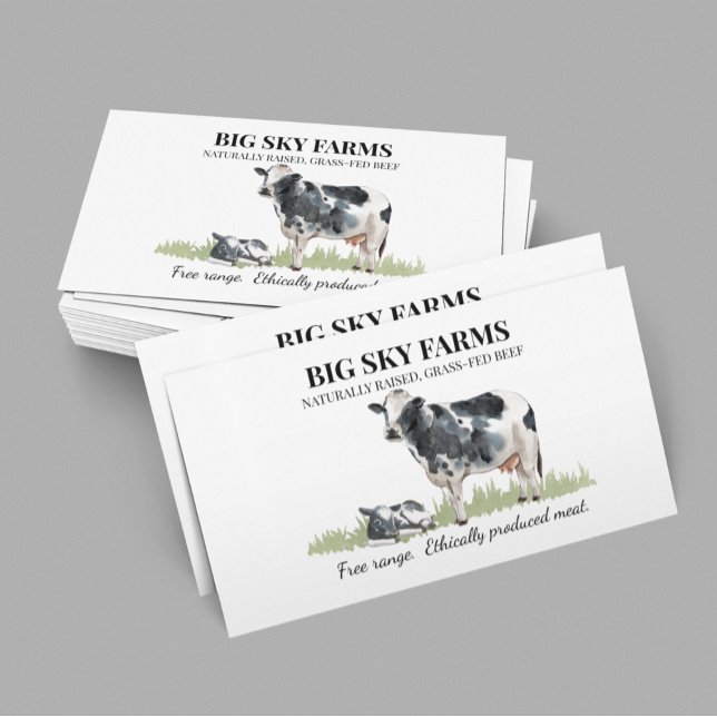 Carte De Visite Agriculture de la ferme d'élevage de vaches d'herb (Créateur téléchargé)