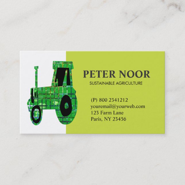 Carte De Visite Agriculture de tracteur (Devant)
