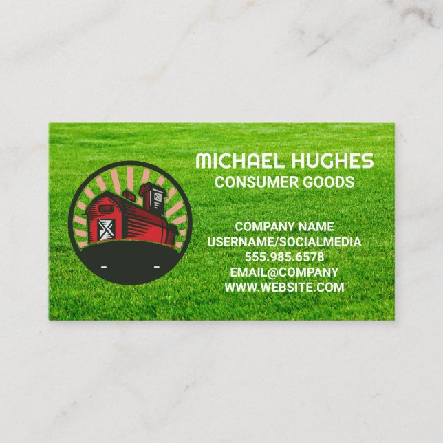 Carte De Visite Agriculture | Logo de l'étable | Arrière - plan d' (Devant)
