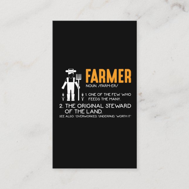 Carte De Visite Agriculture Tracteur Agricole Appréciation de l'ag (Devant)