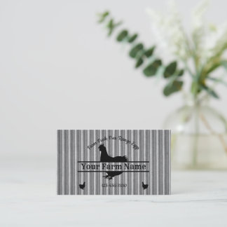 Carte De Visite Agritourisme ondulé Poulet épilé Monogramme Oeuf