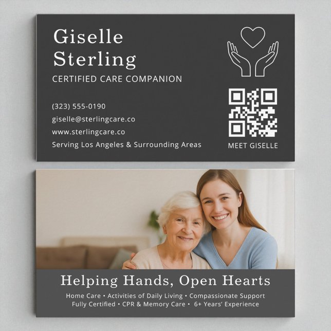Carte De Visite Aide aux compagnons de carrière Code QR Elder (Créateur téléchargé)