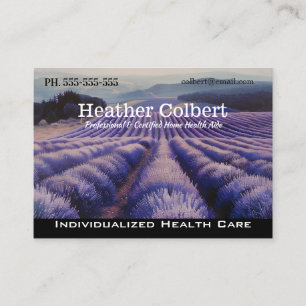 Carte De Visite Aide sur les champs Lavender de l'aidant professio