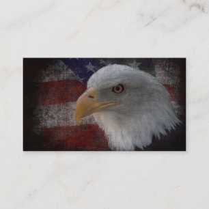 Carte De Visite Aigle à tête blanche américaine sur drapeau