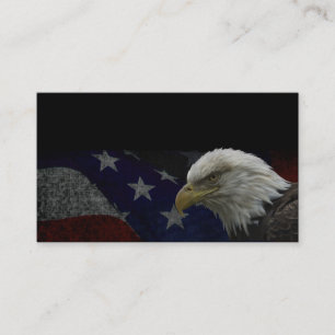Carte De Visite Aigle à tête blanche américaine sur drapeau