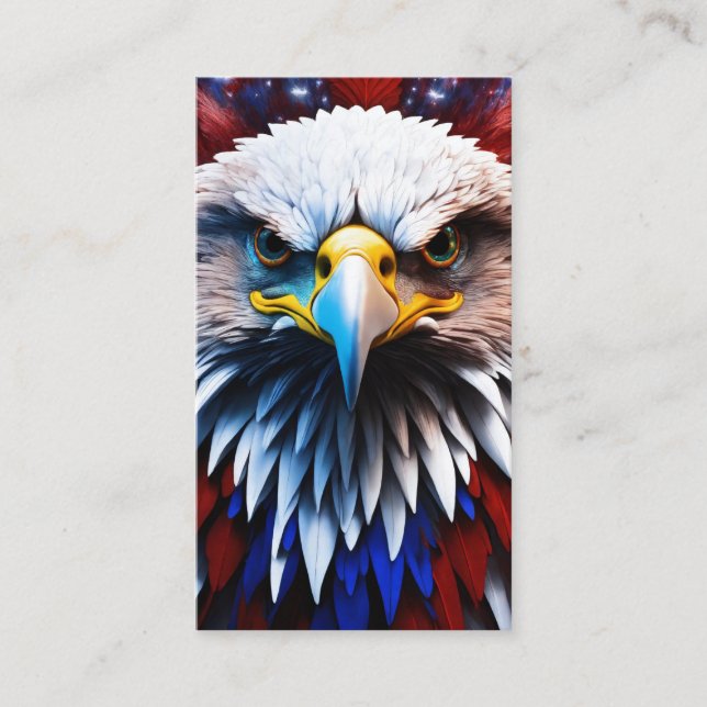 Carte De Visite Aigles fractales patriotiques Tee (Devant)
