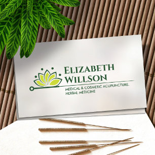 Carte De Visite Aiguille Acupuncture - Fleur Lotus