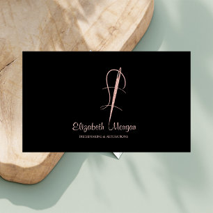 Carte De Visite Aiguille élégante en or rose pour retouches de cou