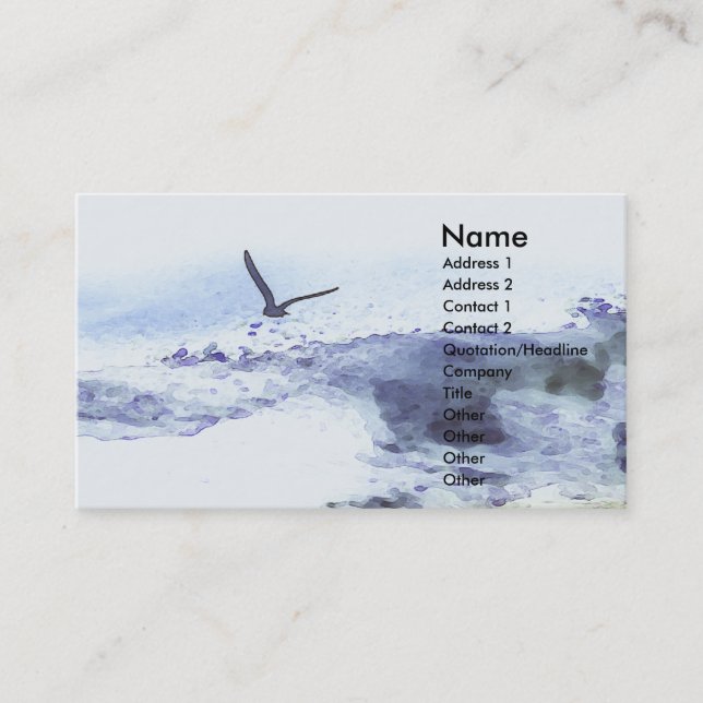 Carte De Visite Ailes au-dessus de l'eau | Aquarelle (Devant)