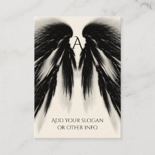 Carte De Visite AILES D'ANGE Monogramme gris-noir