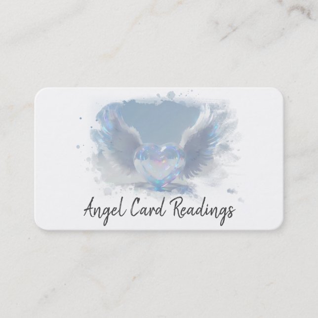 Carte De Visite *~* Ailes de l'angle du coeur opal AP78 BLEU DOUX  (Devant)