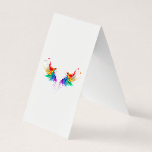 Carte De Visite Ailes fluffy arc-en-ciel
