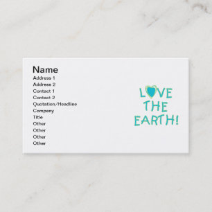 Carte De Visite Aimez la terre ambiante