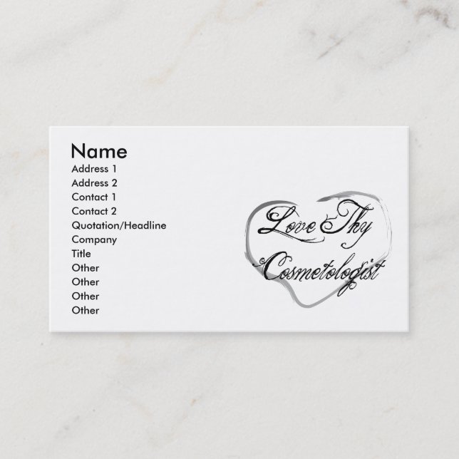 Carte De Visite Aimez Thy Cosmetologist (Devant)