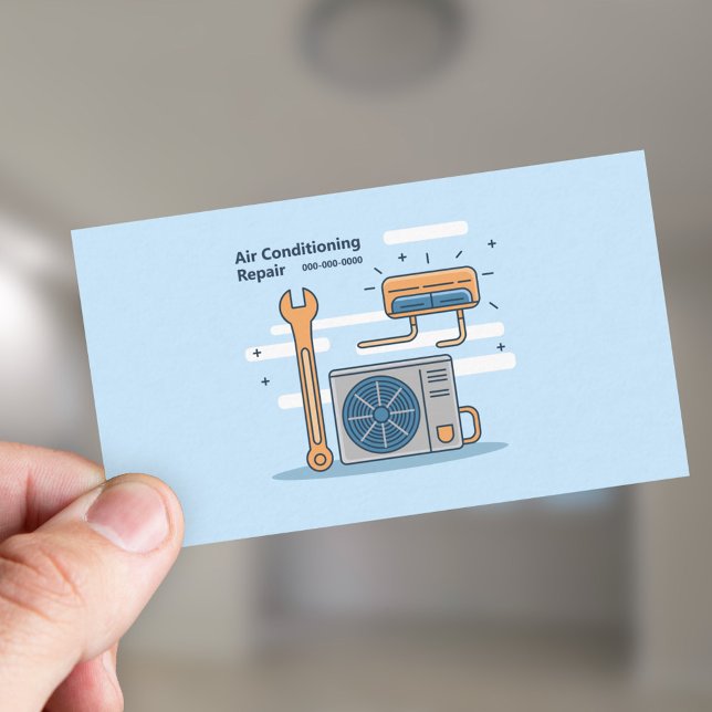 Carte De Visite Air conditionné Service de réparation (Air Conditioning Repair Service Business Card)