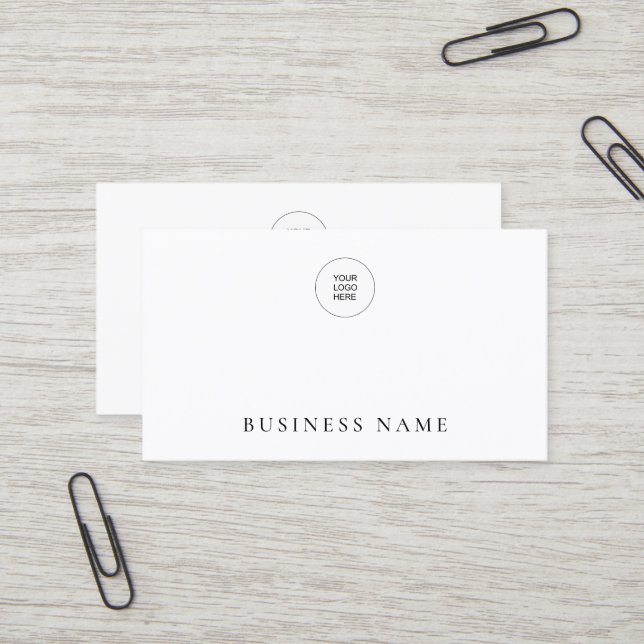Carte De Visite Ajouter le logo de l'entreprise ici Modèle moderne (Devant/Arrière en situation)