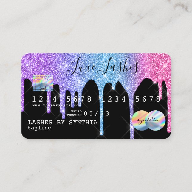 Carte De Visite Ajouter le nom Holograph Drives Modern Credit Card (Devant)