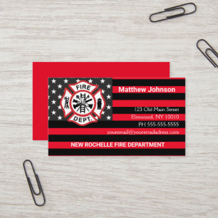 Carte De Visite Ajouter l'empennage du service d'incendie  Pompier