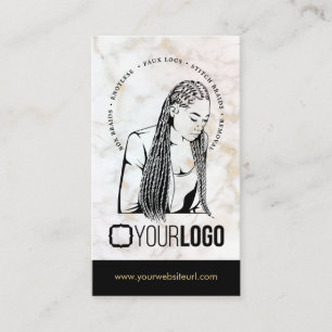 Carte De Visite Ajouter Logo Braiement de cheveux Salon Braid Styl